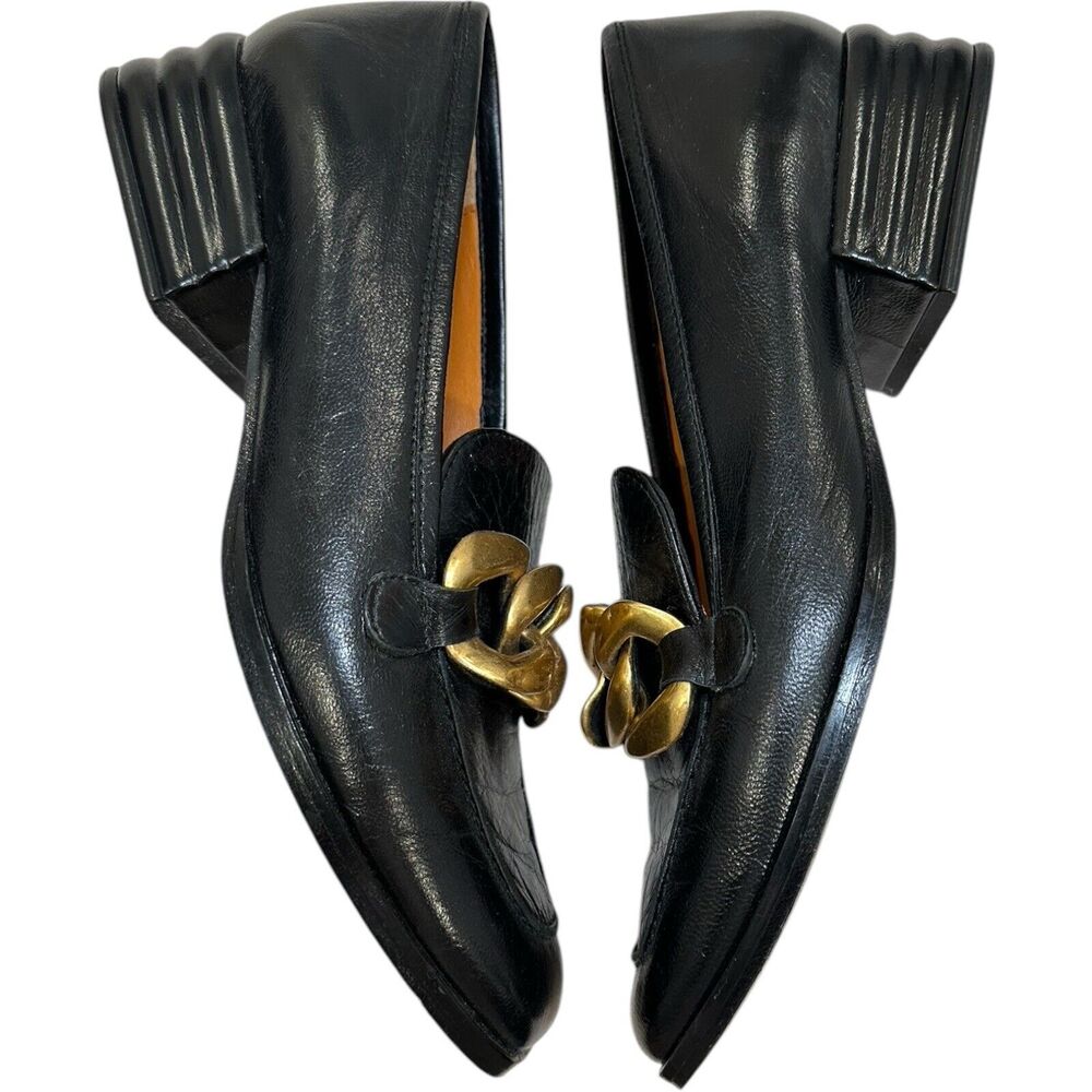 SAINT G JULIET BLACK LEATHER HANDCRAFTED Slip-on MOCCASINS Flats Sz EU 39 US 9 - Picture 3 of 10